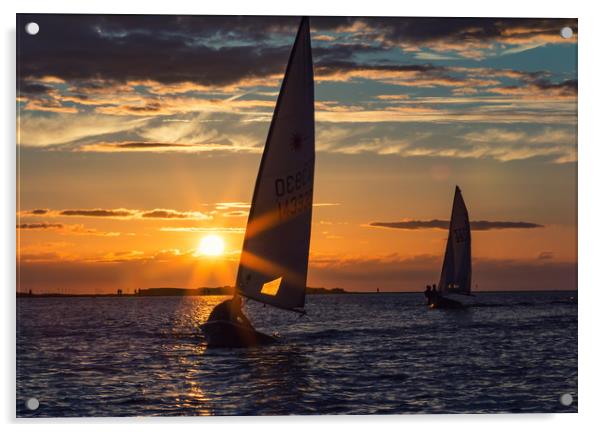 Sunset Sailing Acrylic by Graham Morris