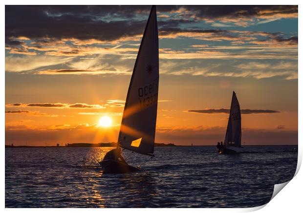 Sunset Sailing Print by Graham Morris