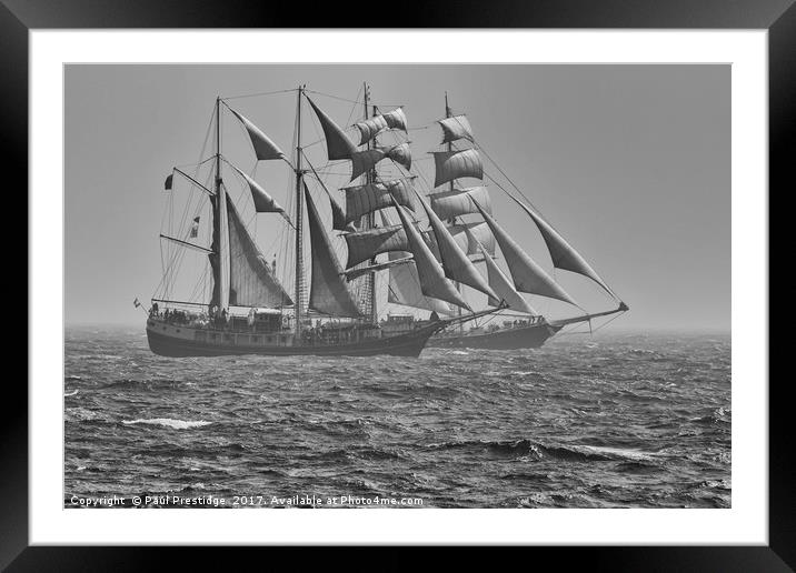 Tall Ships in Torbay Framed Mounted Print by Paul F Prestidge