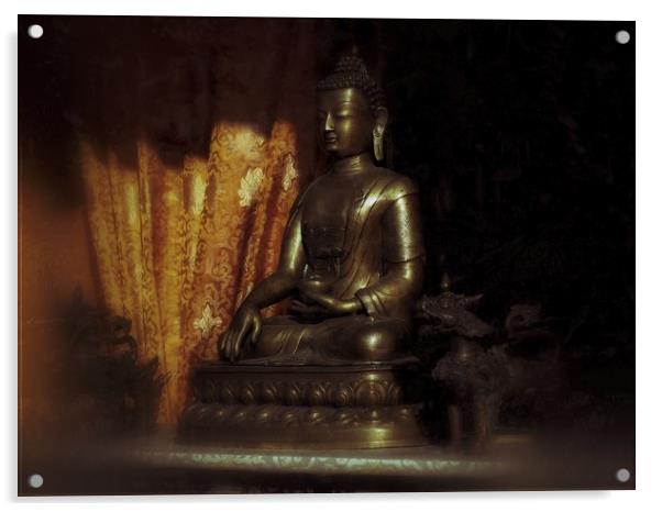 Buddhist Shrine     Acrylic by Victor Burnside
