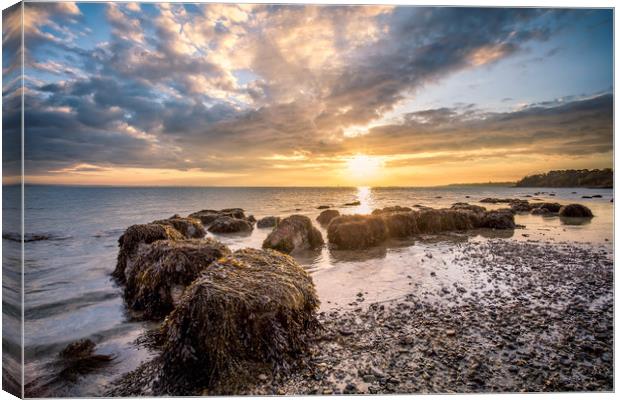 Woodside Bay Rockscape Sunrise Canvas Print by Wight Landscapes