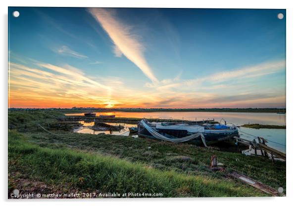 Essex Backwaters Sunset Acrylic by matthew  mallett