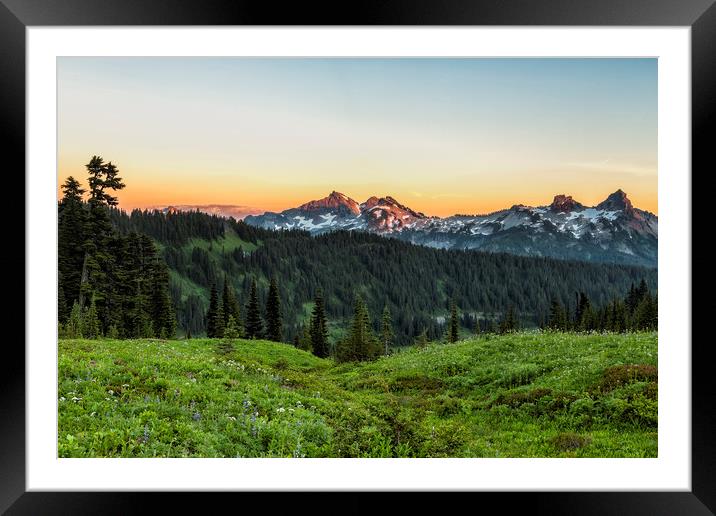 Looking Towards Tatoosh Range  Framed Mounted Print by Belinda Greb