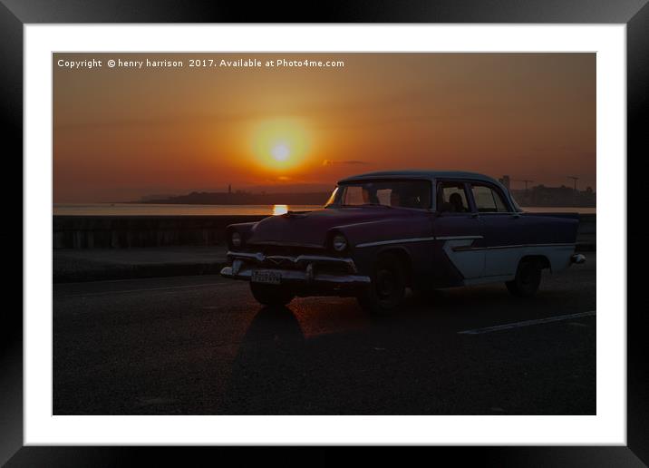 Havana Sunrise Framed Mounted Print by henry harrison