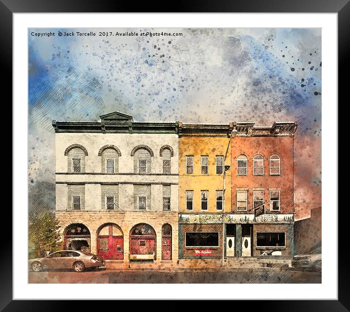 Row Houses Framed Mounted Print by Jack Torcello