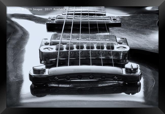 Tune-O-Matic bridge and Humbuckers in monochrome. Framed Print by RSRD Images 