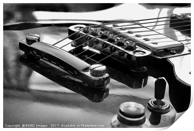 Epiphone Tune-O-Matic bridge and Humbucker in mono Print by RSRD Images 