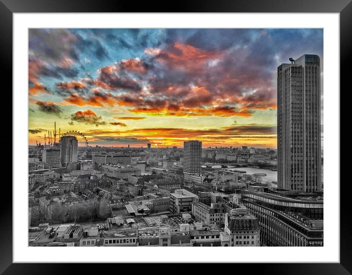 Sunset over London Framed Mounted Print by Scott Anderson
