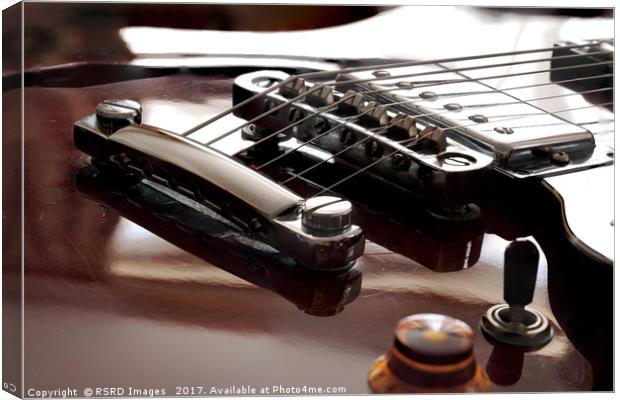 Epiphone Tune-O-Matic bridge and Humbucker. Canvas Print by RSRD Images 