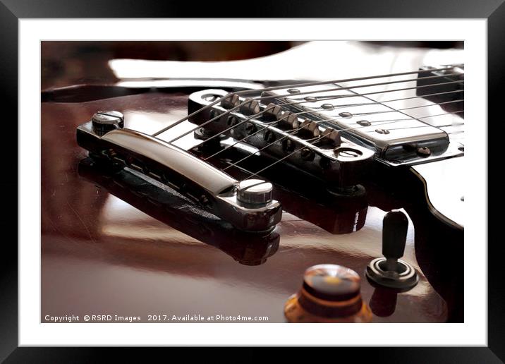 Epiphone Tune-O-Matic bridge and Humbucker. Framed Mounted Print by RSRD Images 