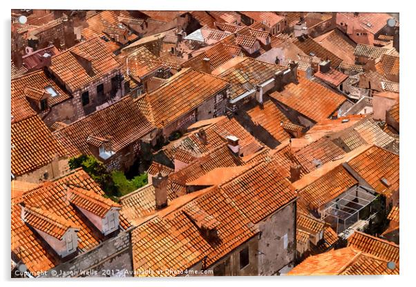 Colourful Dubrovnik cityscape Acrylic by Jason Wells