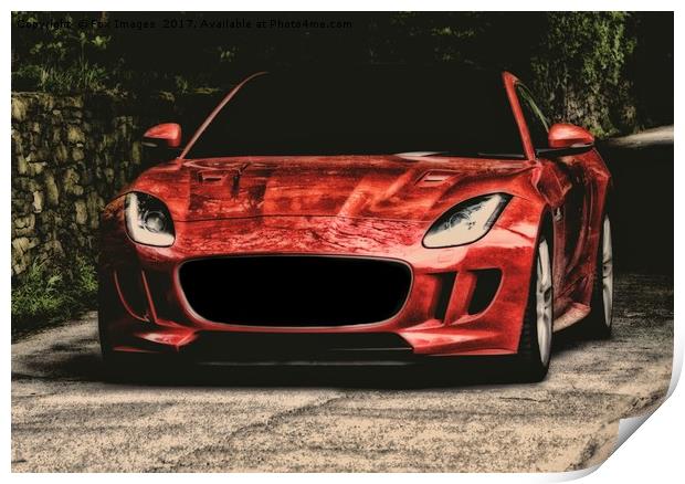 Jaguar car Print by Derrick Fox Lomax