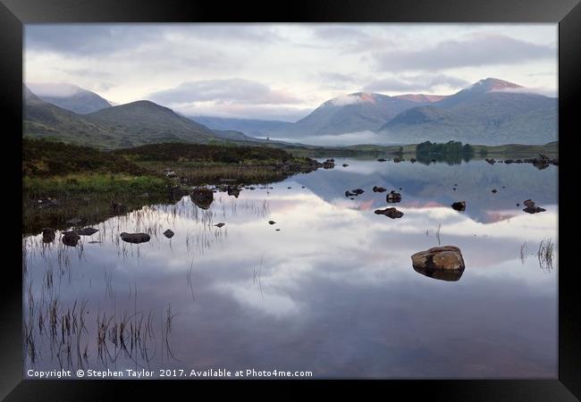 First Light hits the Black Mount Framed Print by Stephen Taylor