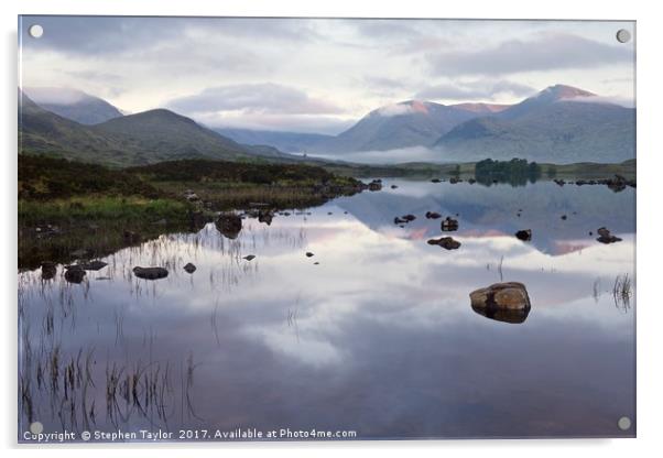 First Light hits the Black Mount Acrylic by Stephen Taylor