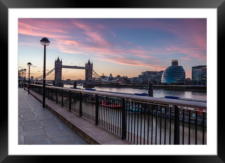 London Tower Bridge at Sunrise Framed Mounted Print by Nigel Smith