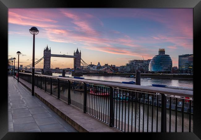 London Tower Bridge at Sunrise Framed Print by Nigel Smith
