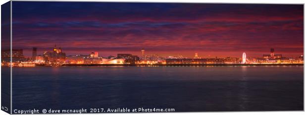liverpool at night Canvas Print by dave mcnaught