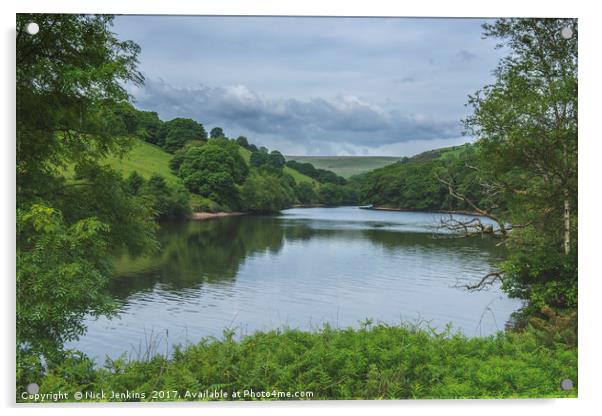 The Lower Lliw Valley Reservoir South Wales Acrylic by Nick Jenkins