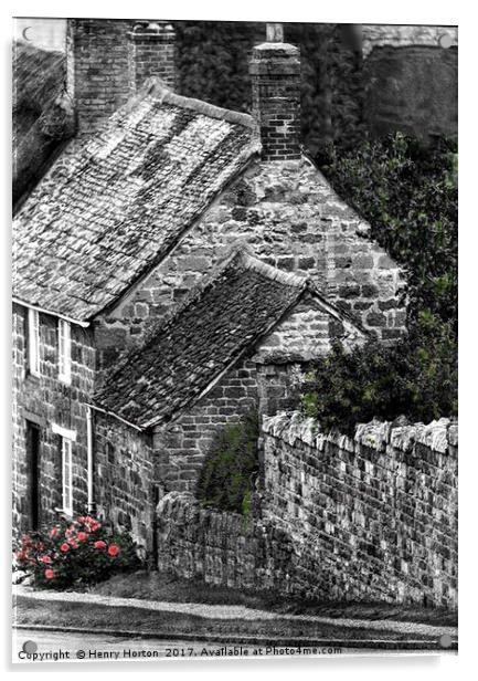 Rose Cottage Acrylic by Henry Horton
