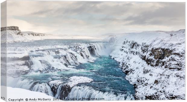 Gullfoss Waterfall Iceland Canvas Print by Andy McGarry