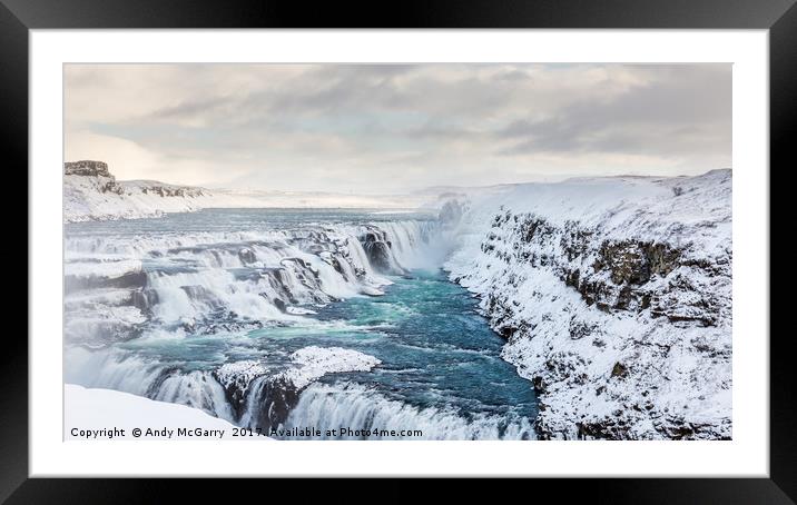 Gullfoss Waterfall Iceland Framed Mounted Print by Andy McGarry
