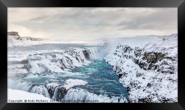 Gullfoss Waterfall Iceland Framed Print by Andy McGarry
