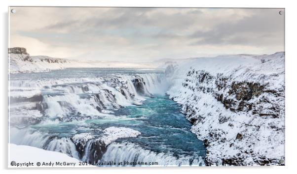 Gullfoss Waterfall Iceland Acrylic by Andy McGarry
