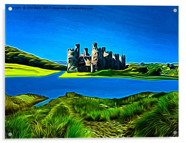 Conwy Castle (Digital Art) Acrylic by John Wain