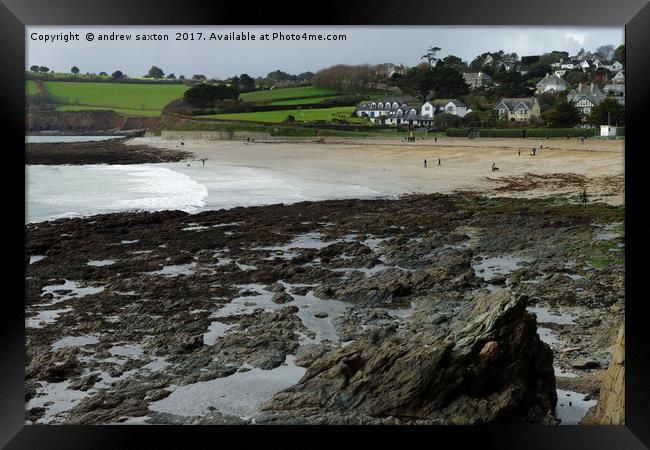 A FALMOUTH BEACH   Framed Print by andrew saxton