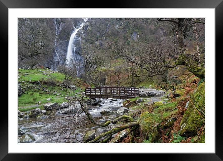 Bridge to Welsh Waterfall   Framed Mounted Print by Alan Barr