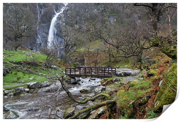 Bridge to Welsh Waterfall   Print by Alan Barr