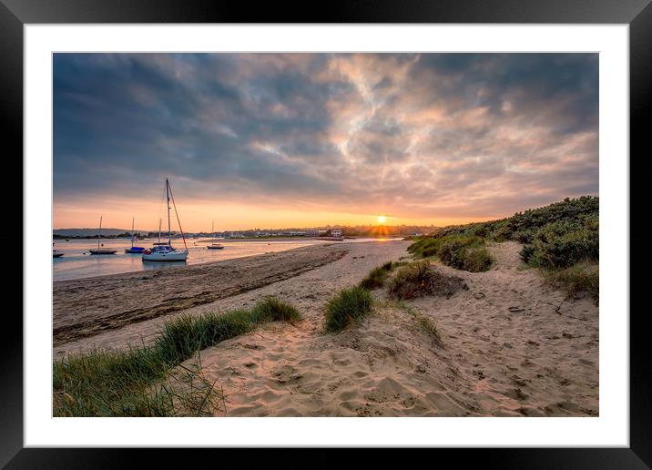 Bembridge Silver Sands Sunset Framed Mounted Print by Wight Landscapes
