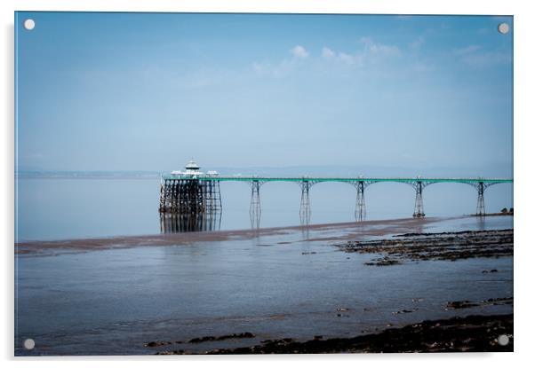 Clevedon Pier Acrylic by Linda Cooke