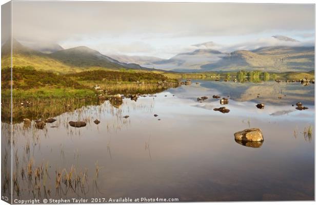 Morning on Rannoch Moor Canvas Print by Stephen Taylor