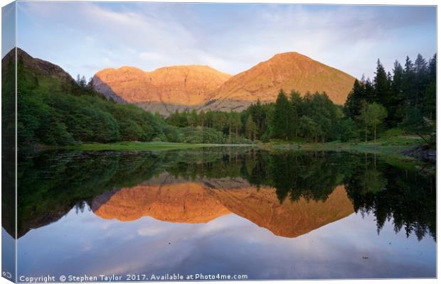 The very last of the light at Torren lochan Canvas Print by Stephen Taylor