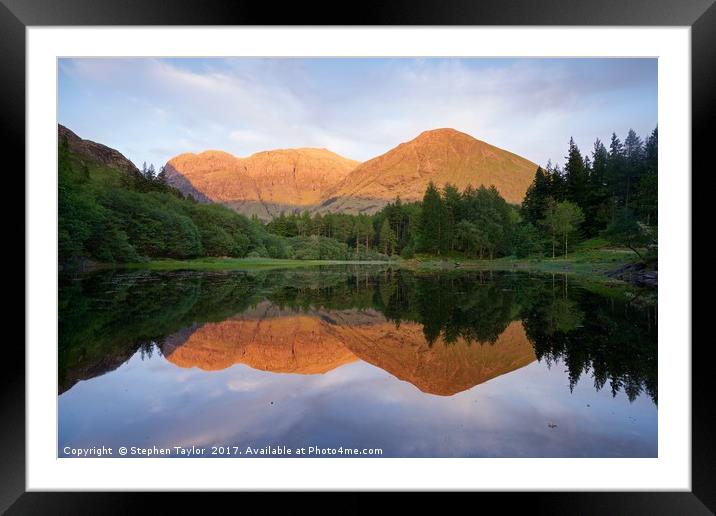 The very last of the light at Torren lochan Framed Mounted Print by Stephen Taylor