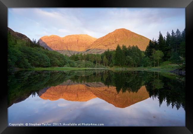 The very last of the light at Torren lochan Framed Print by Stephen Taylor
