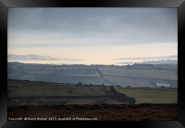 Misty Day in North Devon Framed Print by David Morton