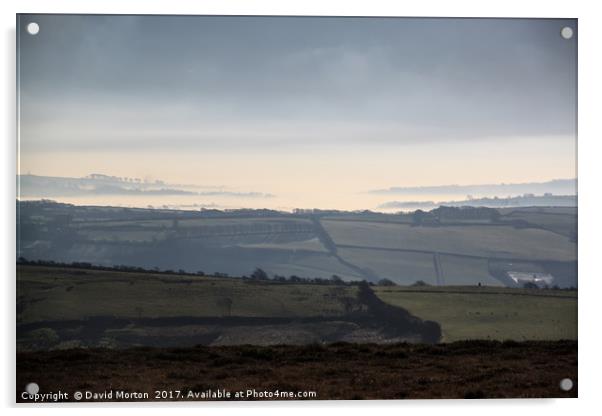 Misty Day in North Devon Acrylic by David Morton