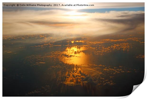 Sunset  at 32000 feet  Print by Colin Williams Photography