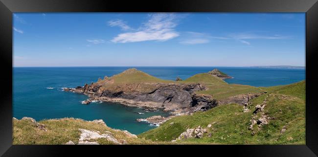 The rumps at pentire point Cornwall Framed Print by Eddie John