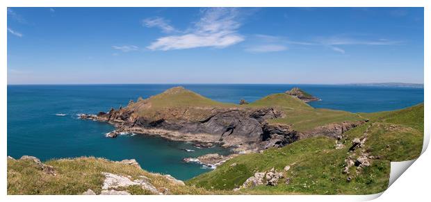 The rumps at pentire point Cornwall Print by Eddie John