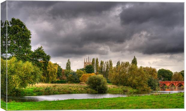 Great Barford river view Canvas Print by Chris Thaxter