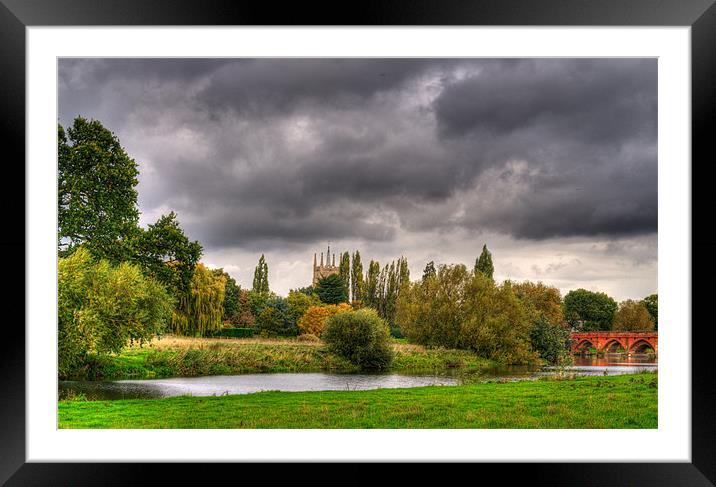 Great Barford river view Framed Mounted Print by Chris Thaxter