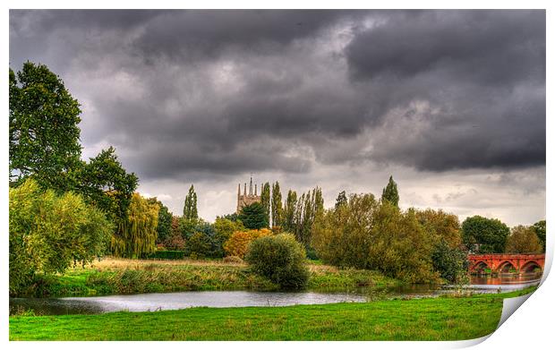 Great Barford river view Print by Chris Thaxter