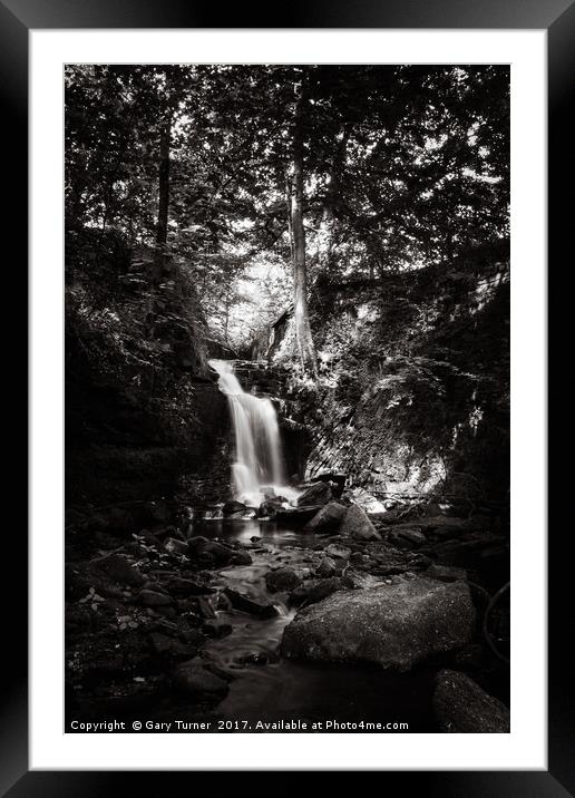 Clough House Falls Framed Mounted Print by Gary Turner