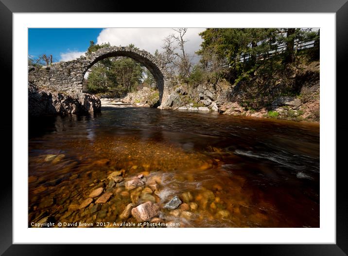 Carrbridge Packhorse Bridge No2 Framed Mounted Print by David Brown