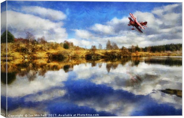 Flight Over The Lake Canvas Print by Ian Mitchell
