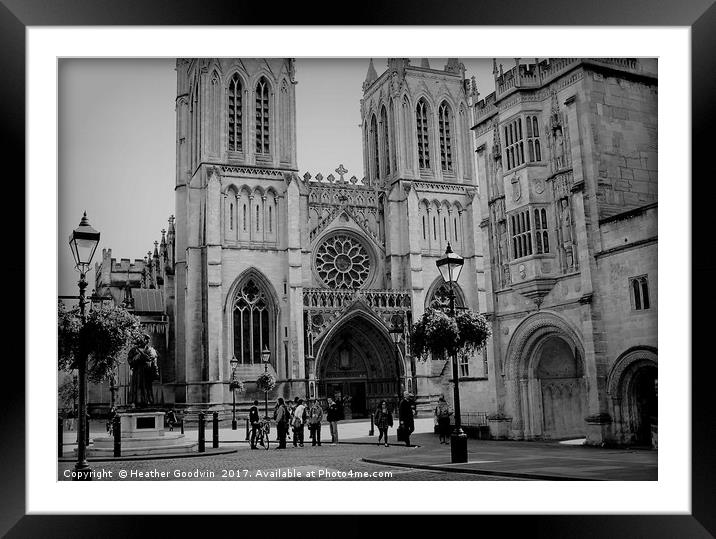Bristol Cathedral Framed Mounted Print by Heather Goodwin