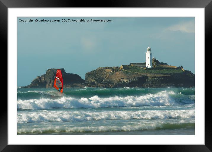 BLOWN TO THE LIGHTHOUSE  Framed Mounted Print by andrew saxton